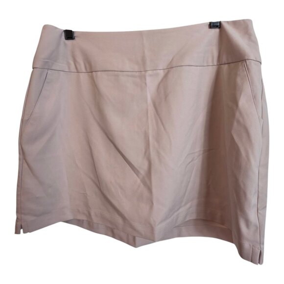 Adidas Women's Golf Skort Solid High Rise Pockets Stretch Comfortable Tan Large - Picture 4 of 16